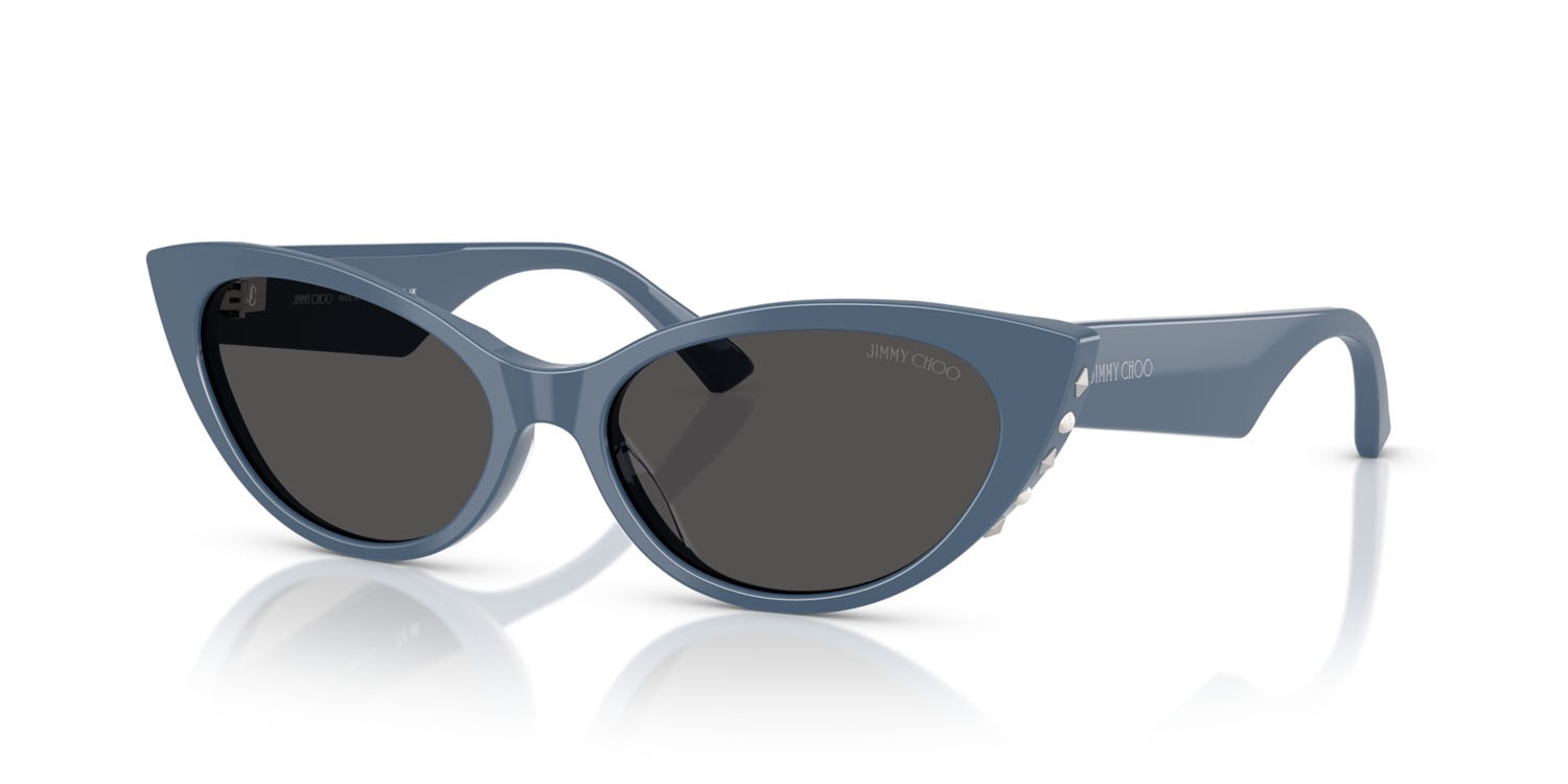 Occhiali da sole Jimmy Choo JC 5023H (502087) colore blu forma cat eye lenti grigio scuro
