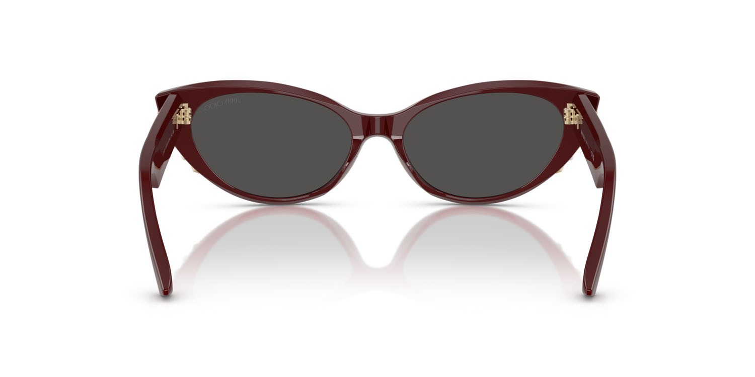 Occhiali da sole Jimmy Choo JC 5023H (505787) colore rosso forma cat eye lenti grigio scuro