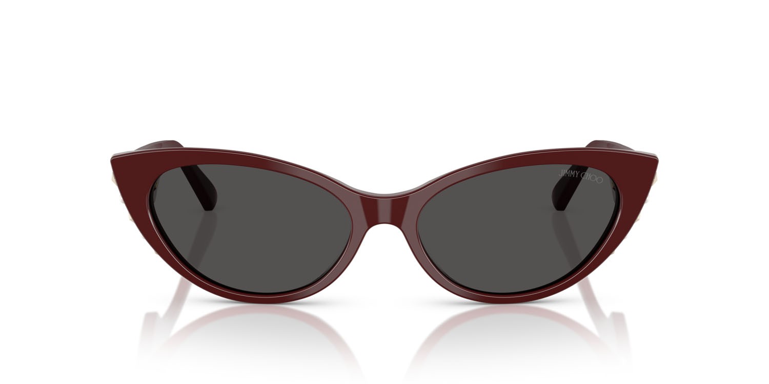 Occhiali da sole Jimmy Choo JC 5023H (505787) colore rosso forma cat eye lenti grigio scuro