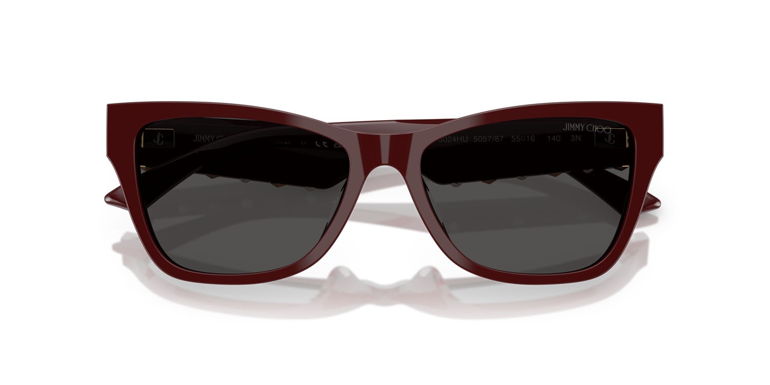 Occhiali da sole Jimmy Choo JC 5024HU (505787) colore rosso forma quadrato lenti grigio scuro