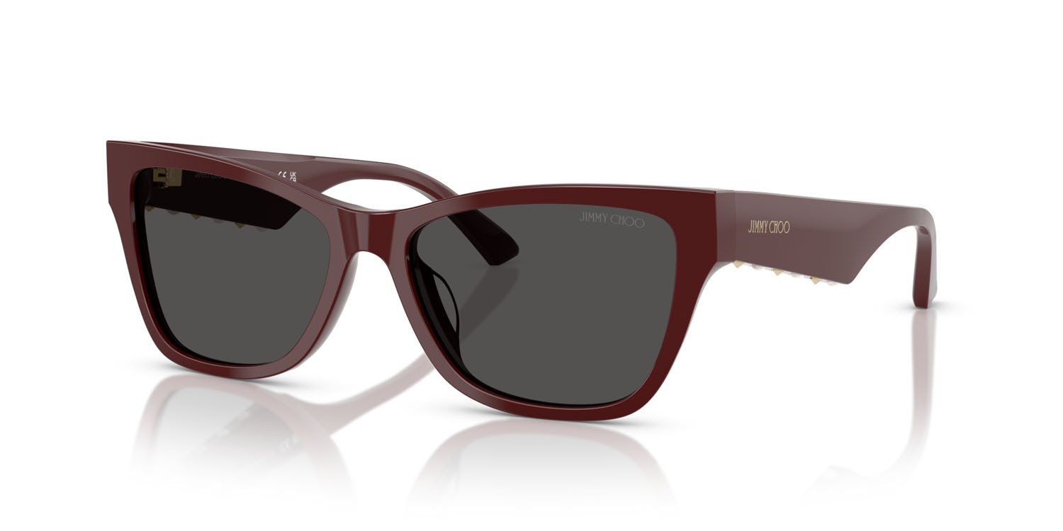 Occhiali da sole Jimmy Choo JC 5024HU (505787) colore rosso forma quadrato lenti grigio scuro