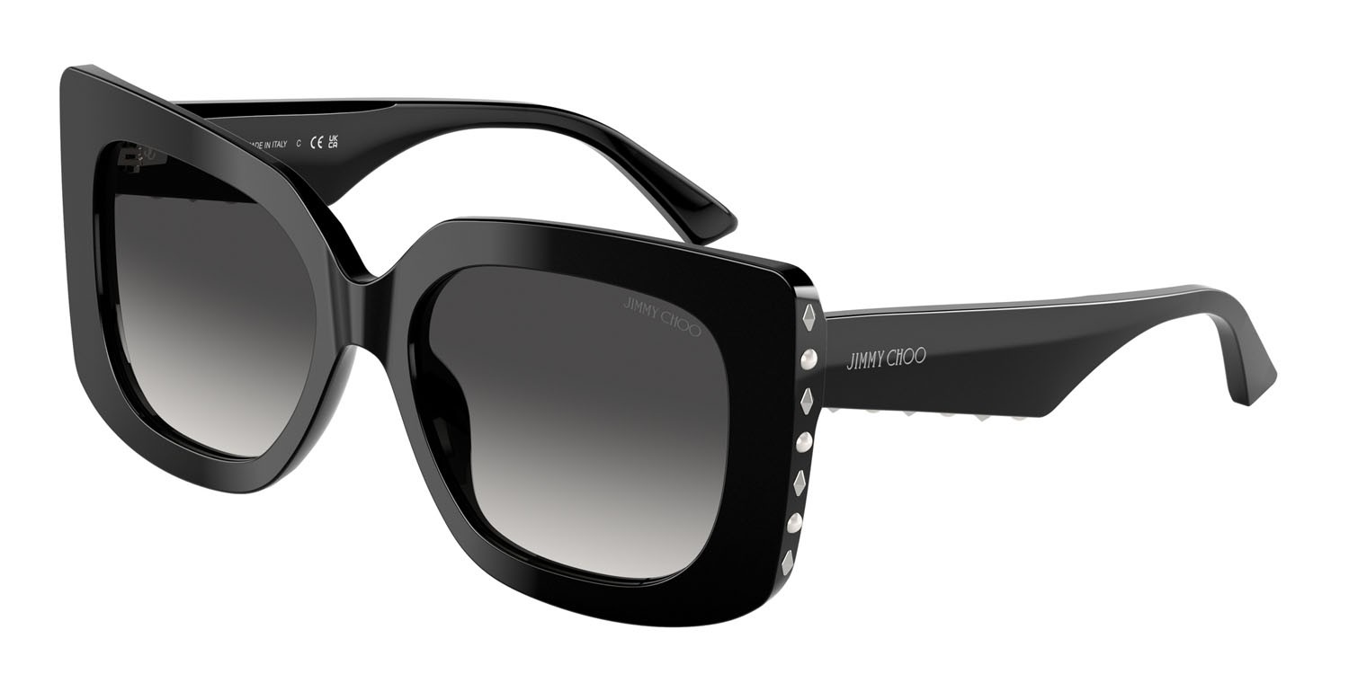 Occhiali da sole Jimmy Choo JC 5025H (50008G) colore nero forma farfalla lenti grigio sfumato