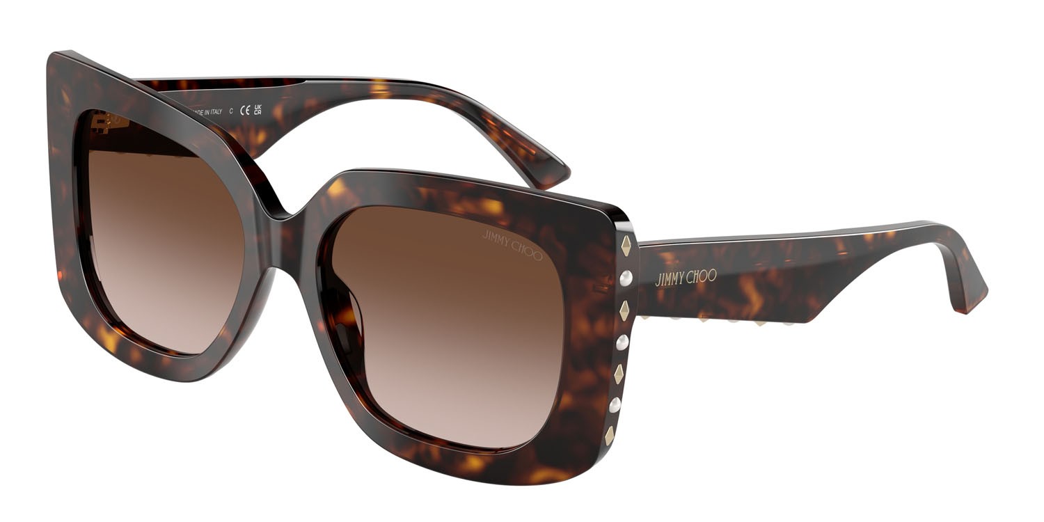 Occhiali da sole Jimmy Choo JC 5025H (500213) colore havana forma farfalla lenti marrone sfumato