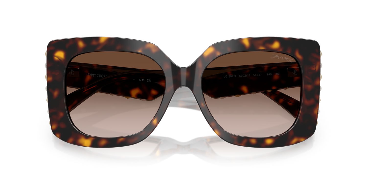 Occhiali da sole Jimmy Choo JC 5025H (500213) colore havana forma farfalla lenti marrone sfumato