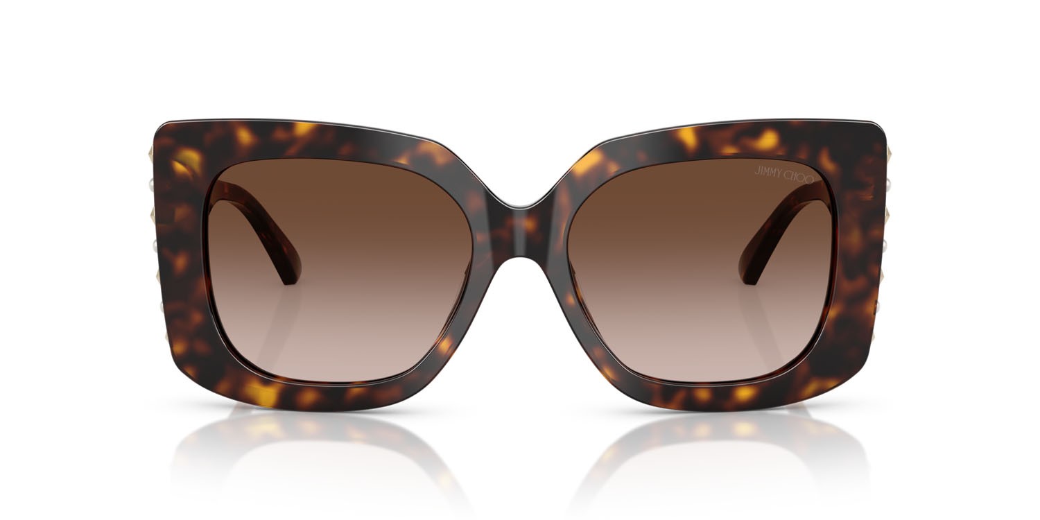 Occhiali da sole Jimmy Choo JC 5025H (500213) colore havana forma farfalla lenti marrone sfumato