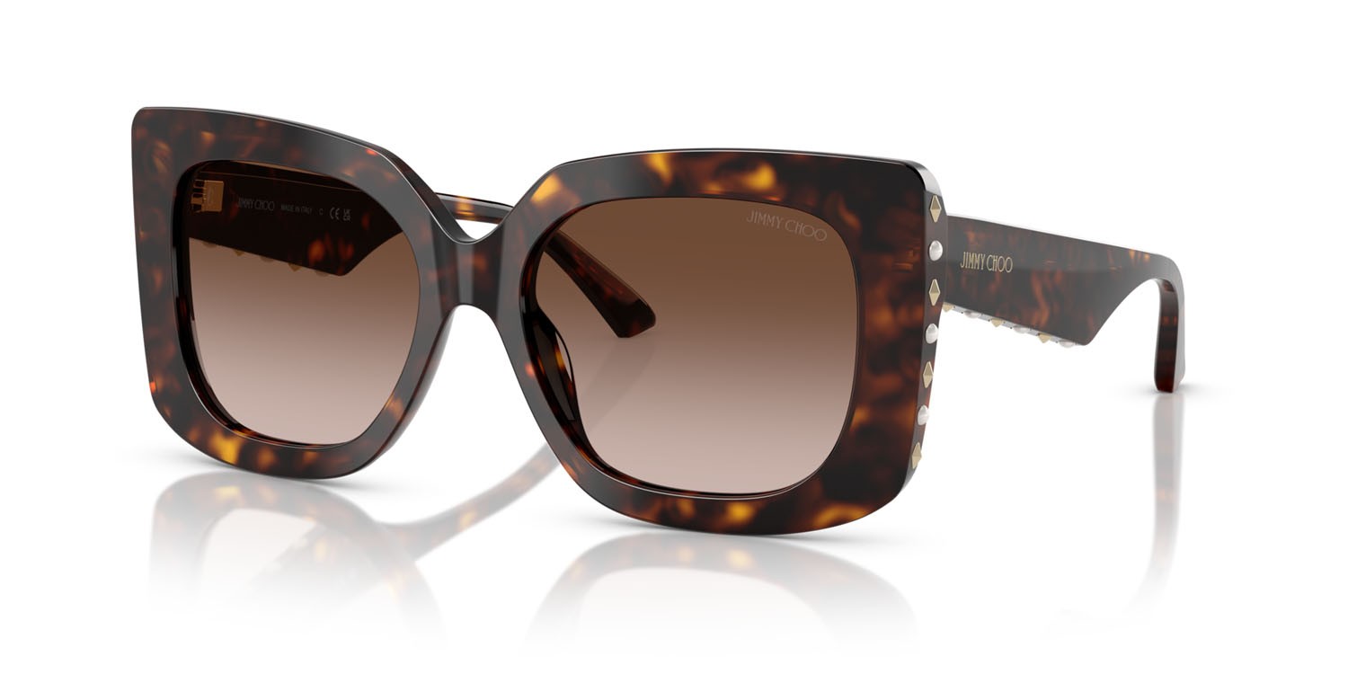 Occhiali da sole Jimmy Choo JC 5025H (500213) colore havana forma farfalla lenti marrone sfumato
