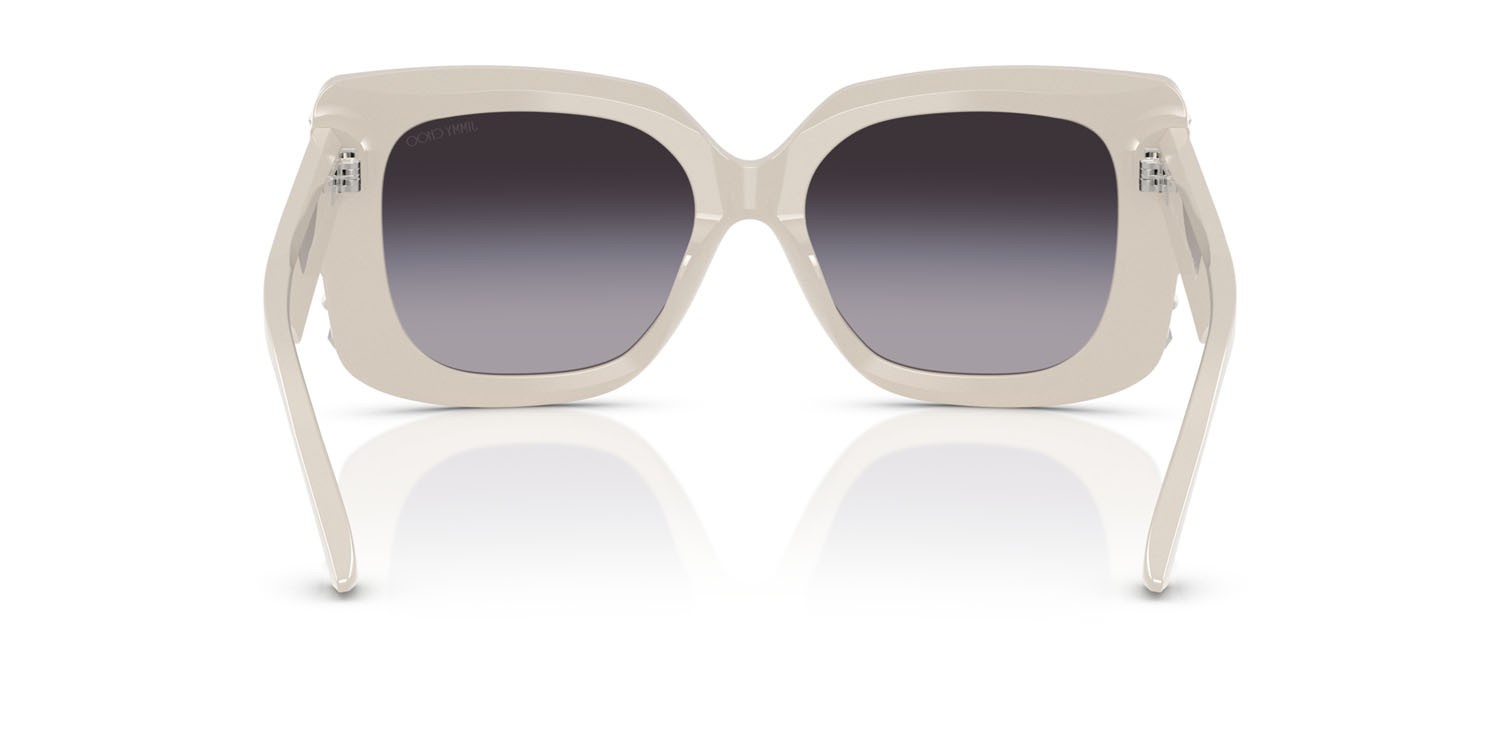 Occhiali da sole Jimmy Choo JC 5025H (50088G) colore bianco latte forma farfalla lenti grigio sfumato