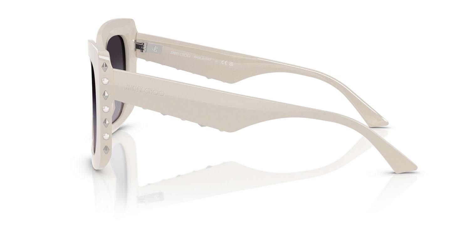 Occhiali da sole Jimmy Choo JC 5025H (50088G) colore bianco latte forma farfalla lenti grigio sfumato