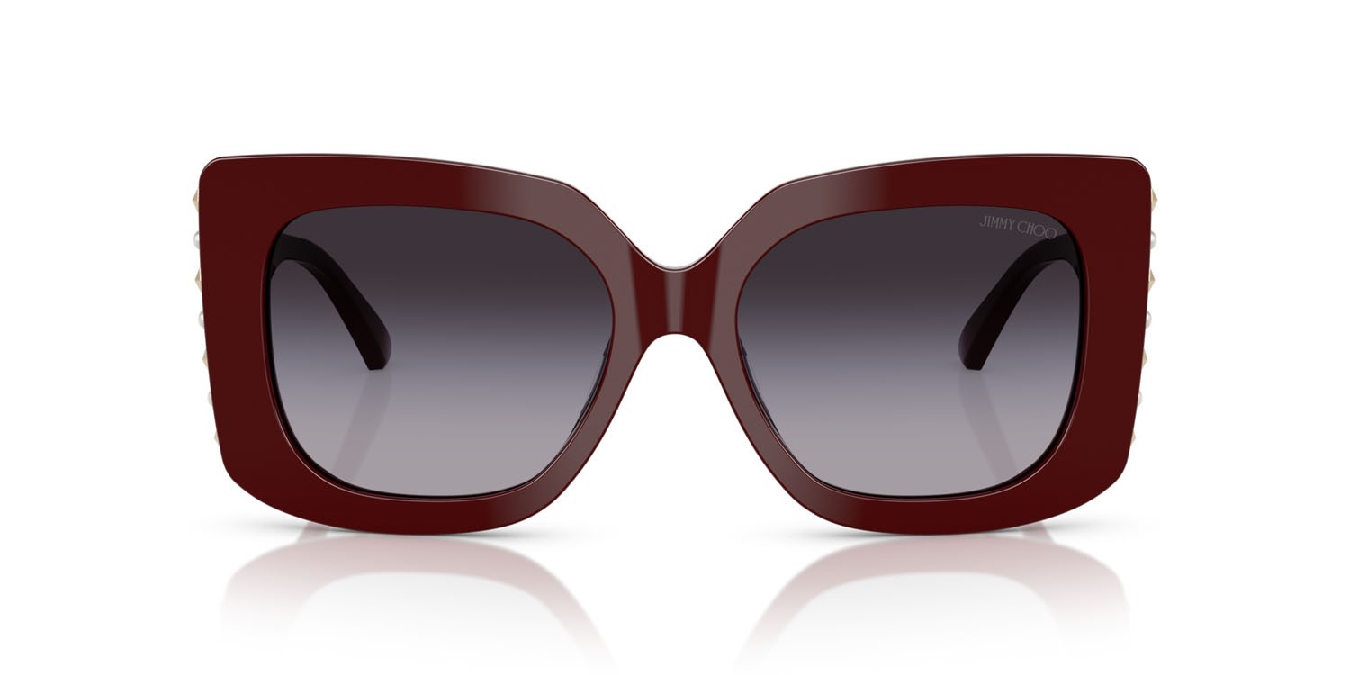 Occhiali da sole Jimmy Choo JC 5025H (50578G) colore rosso forma farfalla lenti grigio sfumato