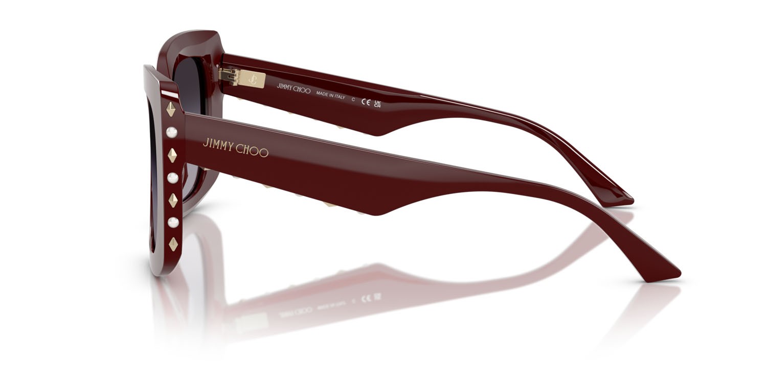 Occhiali da sole Jimmy Choo JC 5025H (50578G) colore rosso forma farfalla lenti grigio sfumato