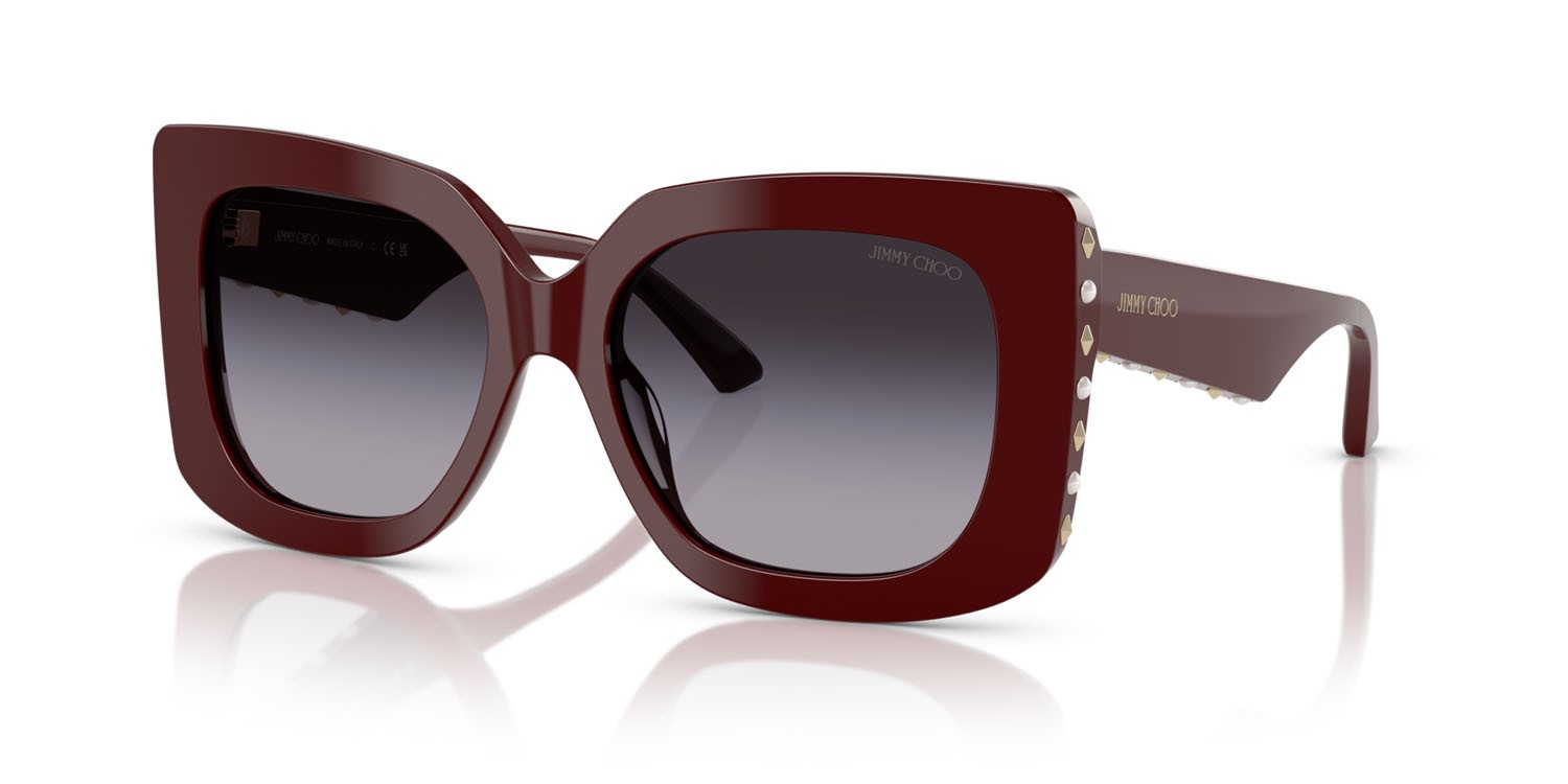 Occhiali da sole Jimmy Choo JC 5025H (50578G) colore rosso forma farfalla lenti grigio sfumato