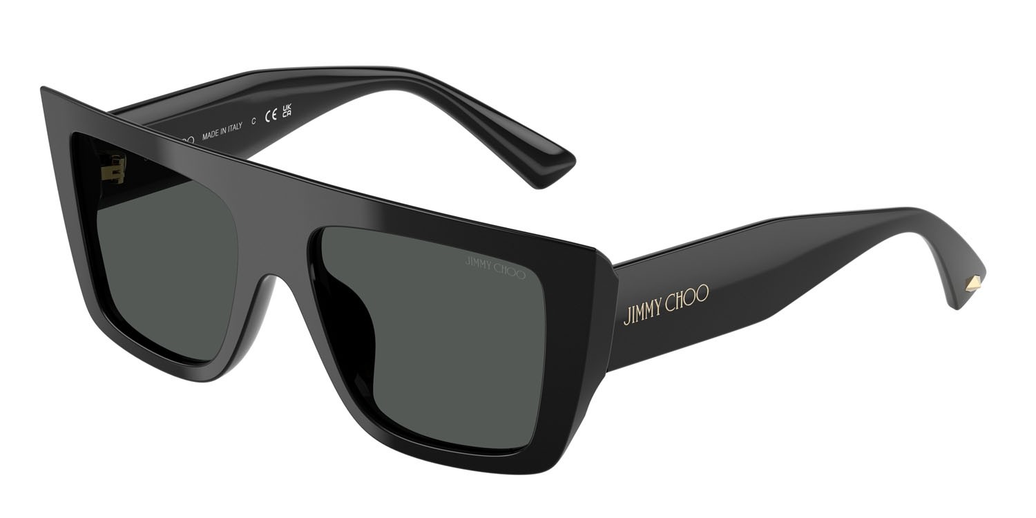 Occhiali da sole Jimmy Choo JC 5026U (500087) colore nero forma rettangolare lenti grigio scuro
