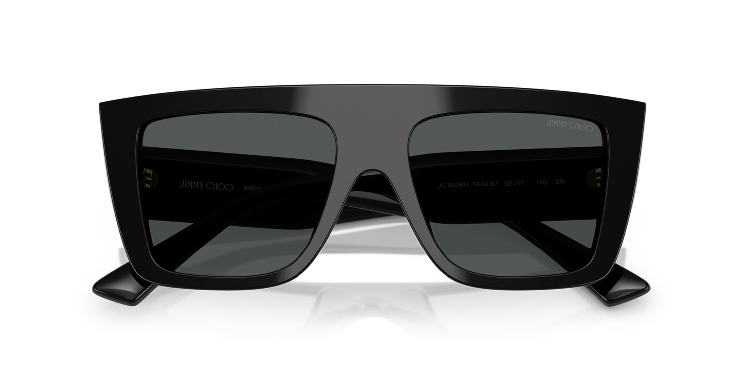 Occhiali da sole Jimmy Choo JC 5026U (500087) colore nero forma rettangolare lenti grigio scuro