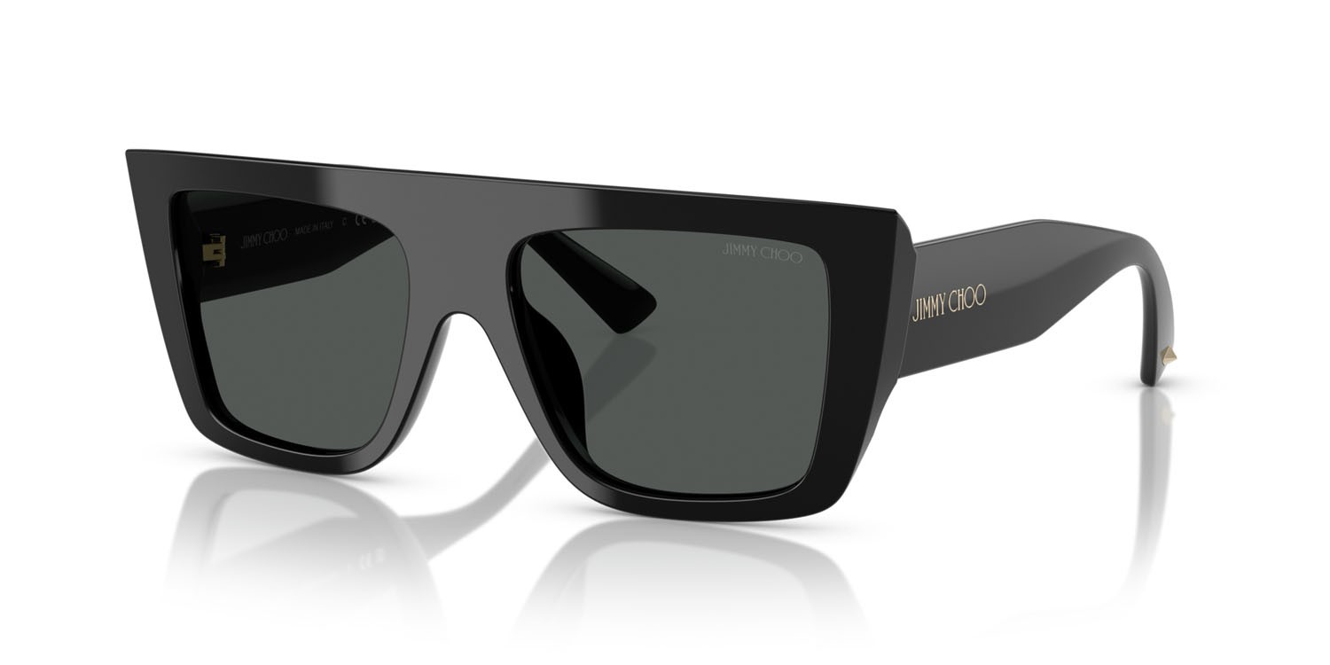 Occhiali da sole Jimmy Choo JC 5026U (500087) colore nero forma rettangolare lenti grigio scuro