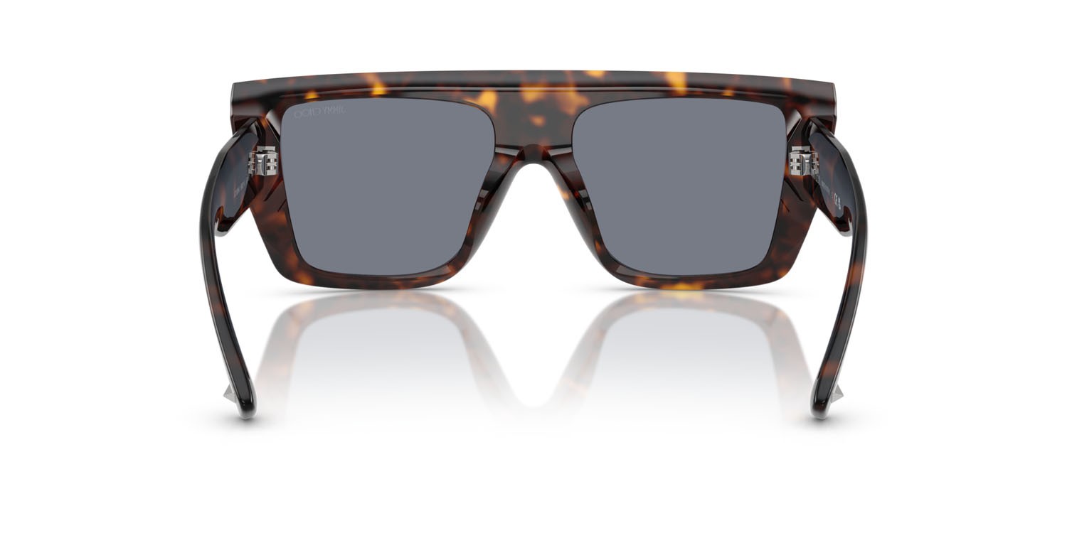 Sunglasses Jimmy Choo JC 5026U (50021U) color havana shape rectangle lenses celeste con specchiatura argento interna
