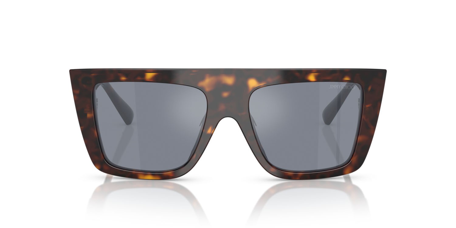 Sunglasses Jimmy Choo JC 5026U (50021U) color havana shape rectangle lenses celeste con specchiatura argento interna