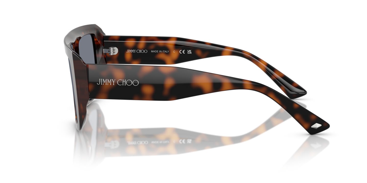 Sunglasses Jimmy Choo JC 5026U (50021U) color havana shape rectangle lenses celeste con specchiatura argento interna