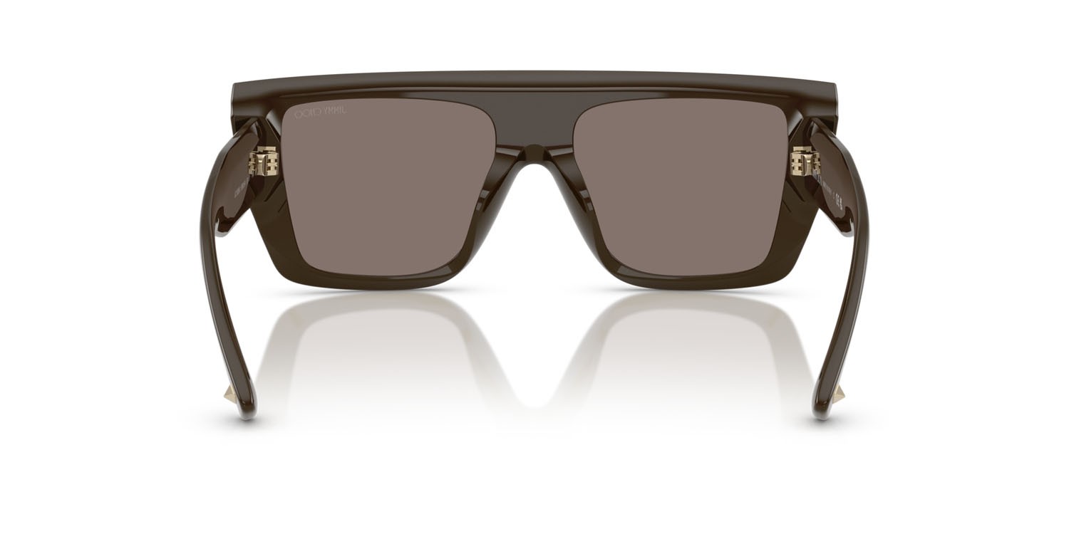Sunglasses Jimmy Choo JC 5026U (50605A) color verde cappero shape rectangle lenses marrone chiaro specchiato oro