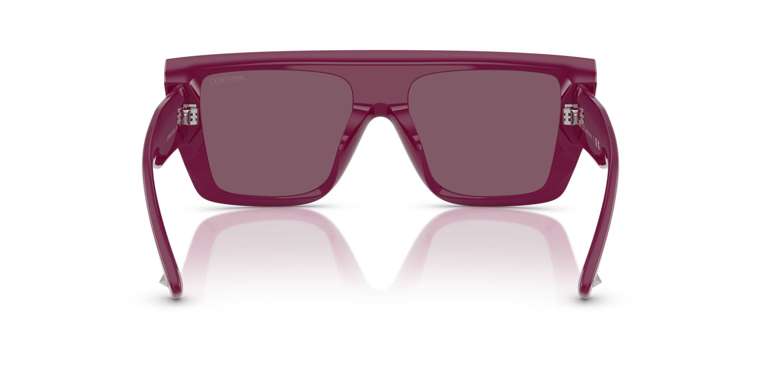 Occhiali da sole Jimmy Choo JC 5026U (5061AK) colore viola boysenberry forma rettangolare lenti violetto con specchiatura argento interna