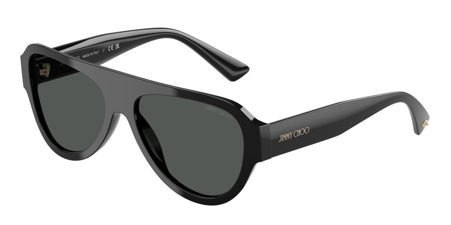 Occhiali da sole Jimmy Choo JC 5027 (50008G) colore nero forma aviator lenti grigio sfumato