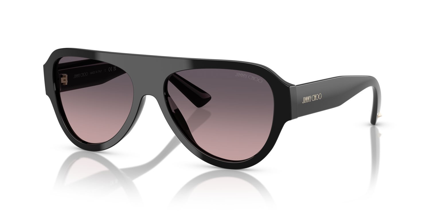 Occhiali da sole Jimmy Choo JC 5027 (501746) colore nero forma aviator lenti rosa sfumato grigio