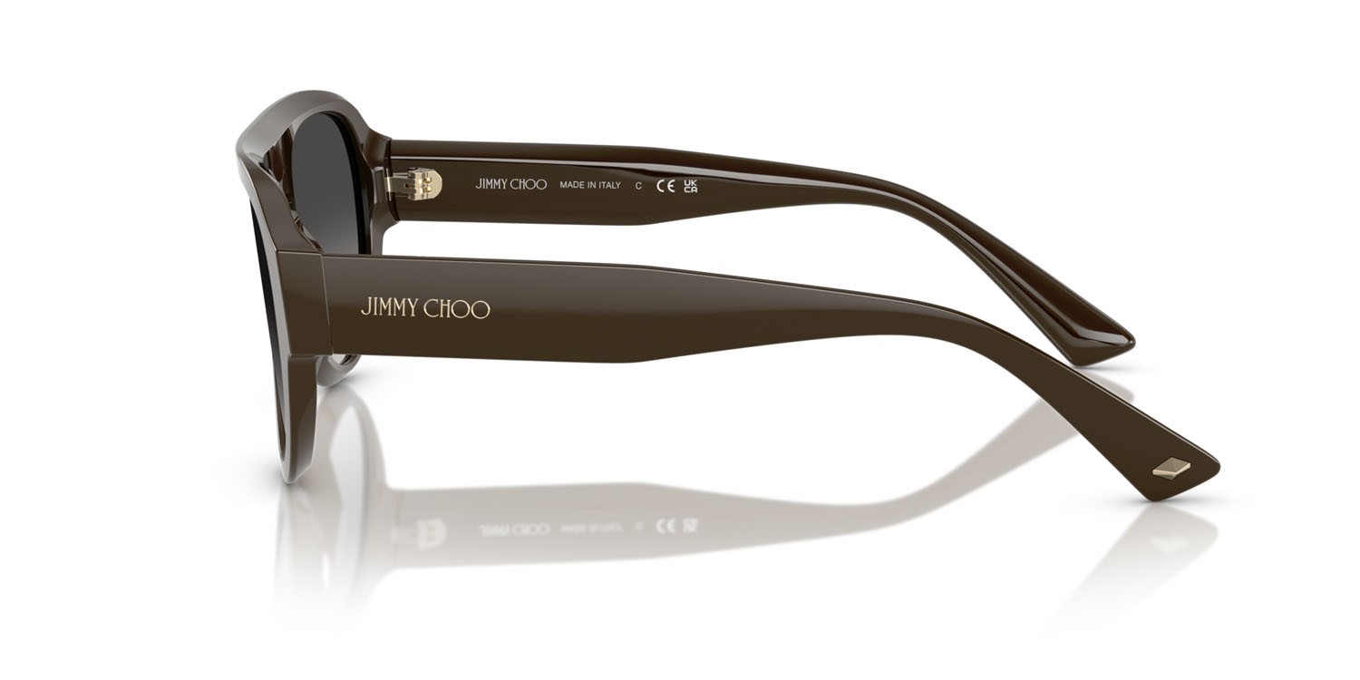 Occhiali da sole Jimmy Choo JC 5027 (50608G) colore verde cappero forma aviator lenti grigio sfumato