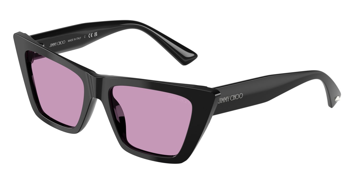 Occhiali da sole Jimmy Choo JC 5028 (501769) colore nero forma cat eye lenti violetto scuro