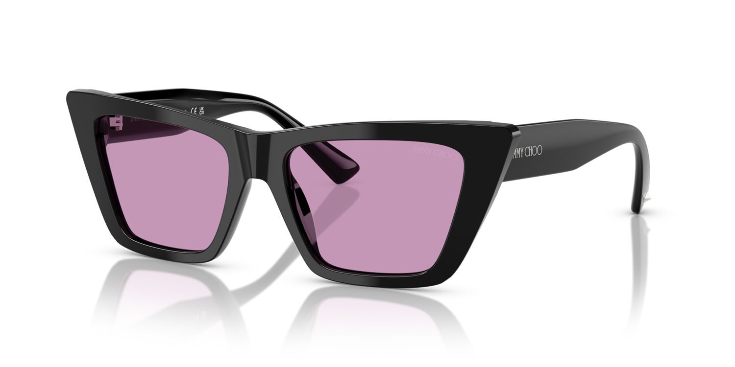 Occhiali da sole Jimmy Choo JC 5028 (501769) colore nero forma cat eye lenti violetto scuro