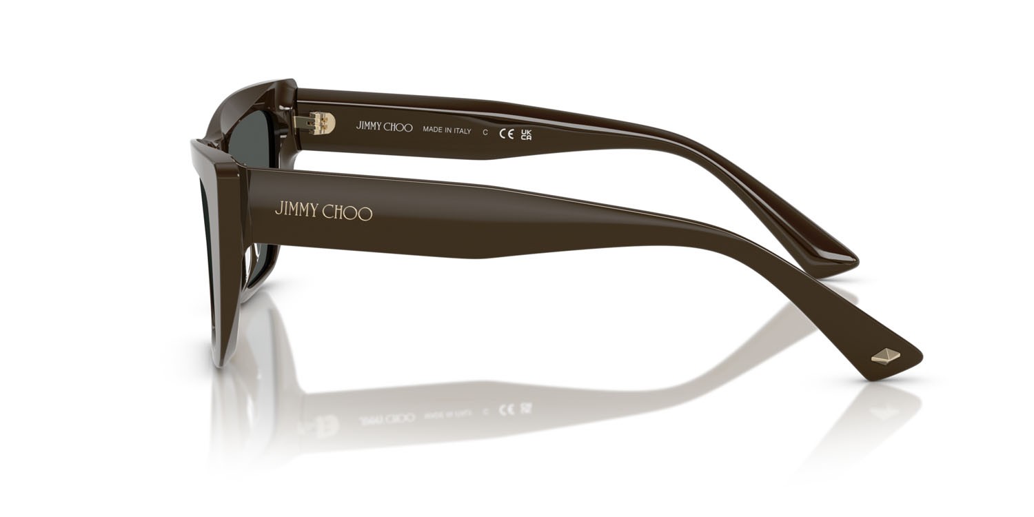 Occhiali da sole Jimmy Choo JC 5028 (506087) colore verde cappero forma cat eye lenti grigio scuro