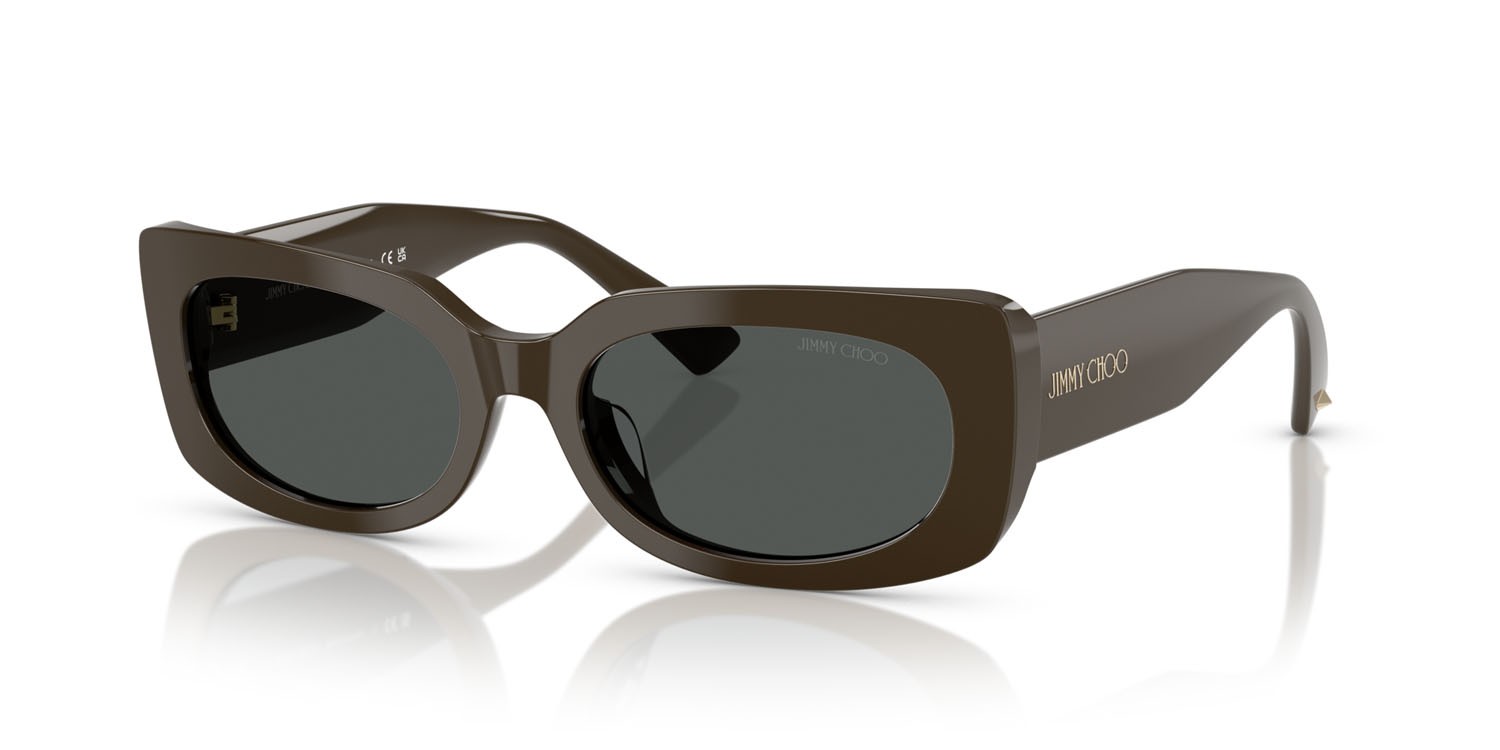Occhiali da sole Jimmy Choo JC 5029U (506087) colore verde cappero forma quadrato lenti grigio scuro