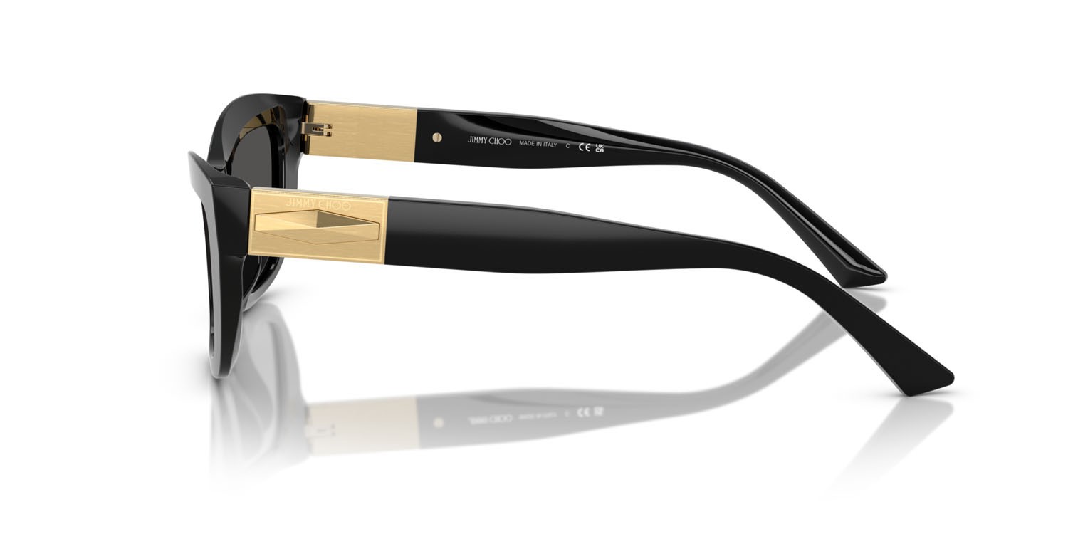 Occhiali da sole Jimmy Choo JC 5030U (500087) colore nero forma cat eye lenti drak grey