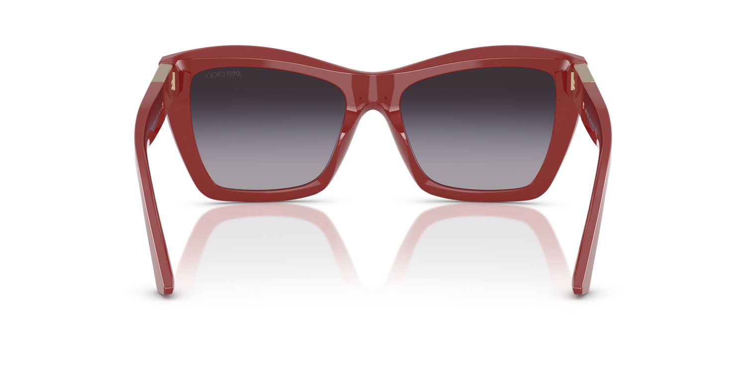 Occhiali da sole Jimmy Choo JC 5031 (50138G) colore mirtillo rosso forma cat eye lenti grigio sfumato