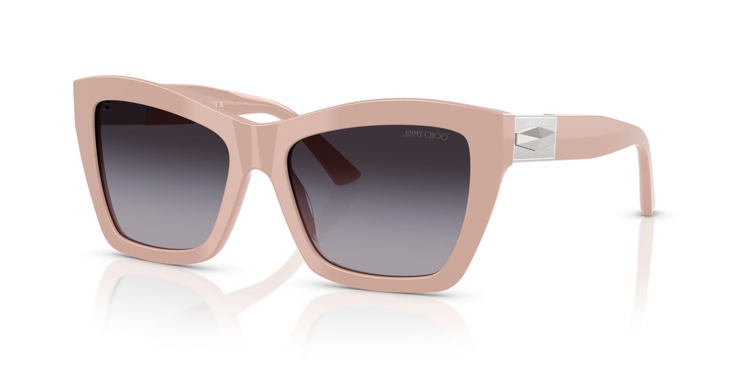 Occhiali da sole Jimmy Choo JC 5031 (50148G) colore rosa forma cat eye lenti grigio sfumato
