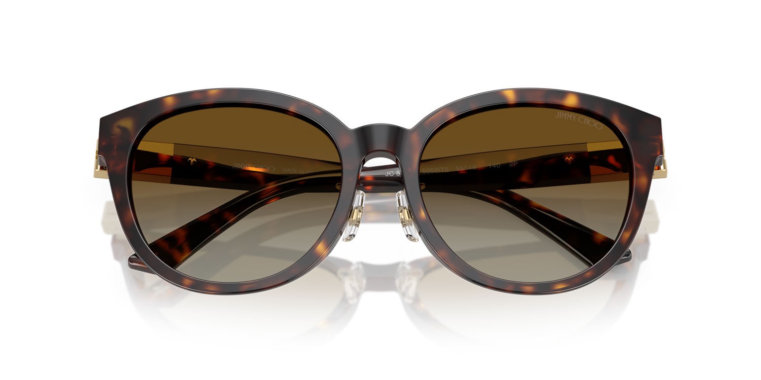 Occhiali da sole Jimmy Choo JC 5032D (5002T5) colore havana forma pantos lenti polarizzata marrone sfumato