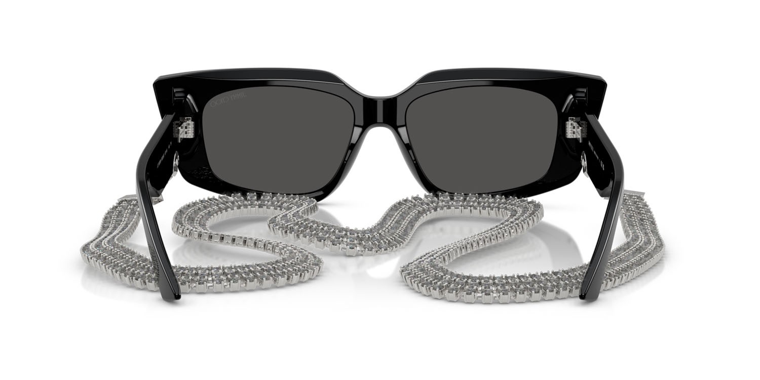Occhiali da sole Jimmy Choo JC 5033B (500087) colore nero forma cat eye lenti grigio scuro