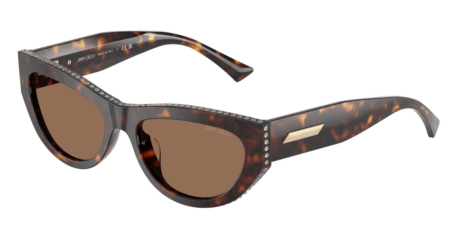 Occhiali da sole Jimmy Choo JC 5034BU (500273) colore havana forma cat eye lenti marrone scuro