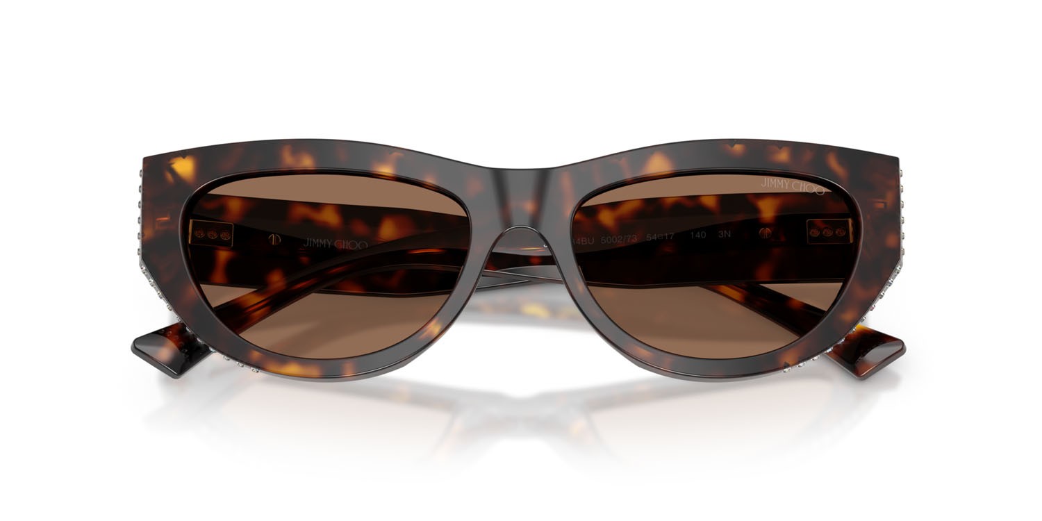 Occhiali da sole Jimmy Choo JC 5034BU (500273) colore havana forma cat eye lenti marrone scuro