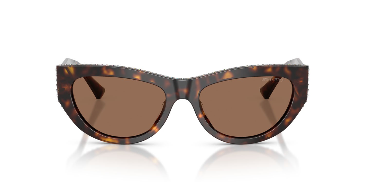 Occhiali da sole Jimmy Choo JC 5034BU (500273) colore havana forma cat eye lenti marrone scuro