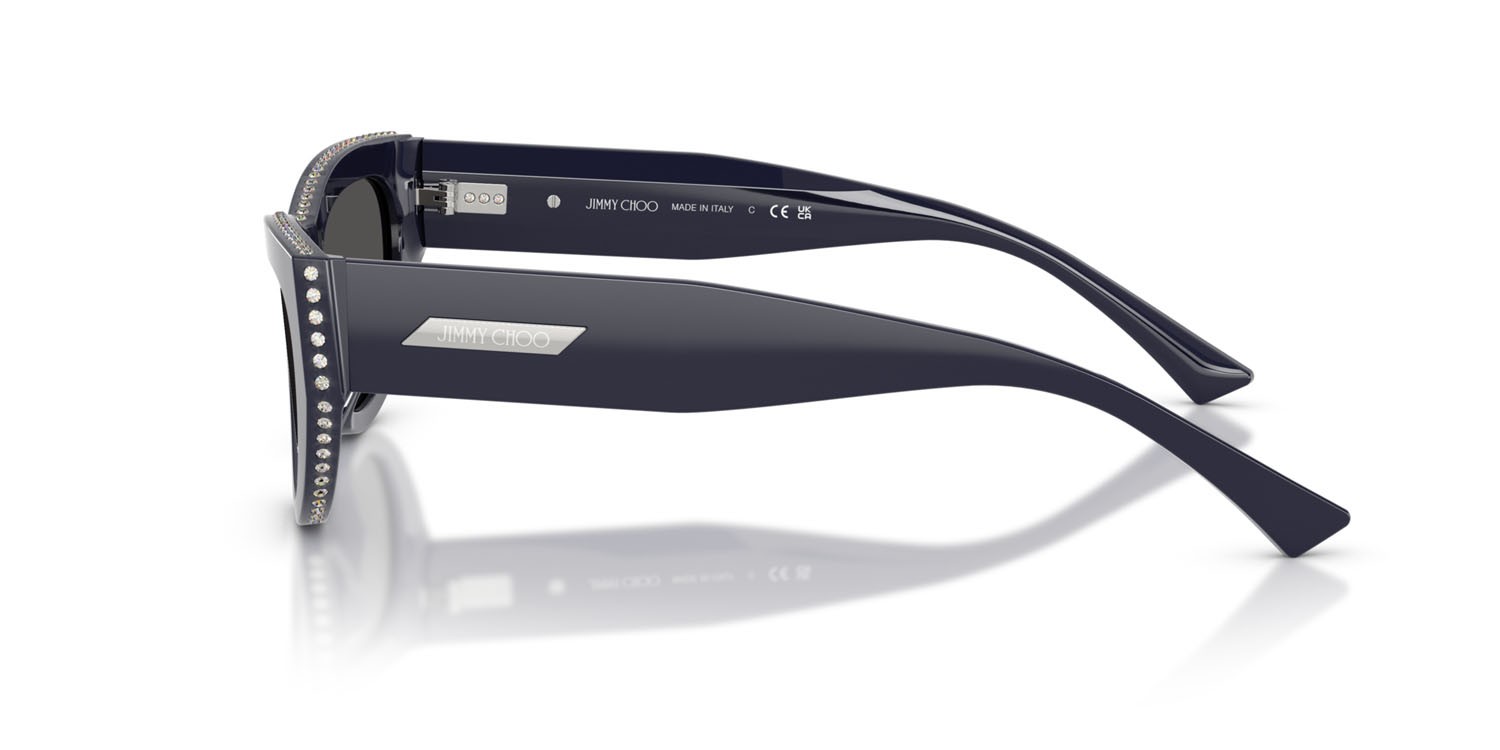 Occhiali da sole Jimmy Choo JC 5034BU (501687) colore blu navy forma cat eye lenti grigio scuro