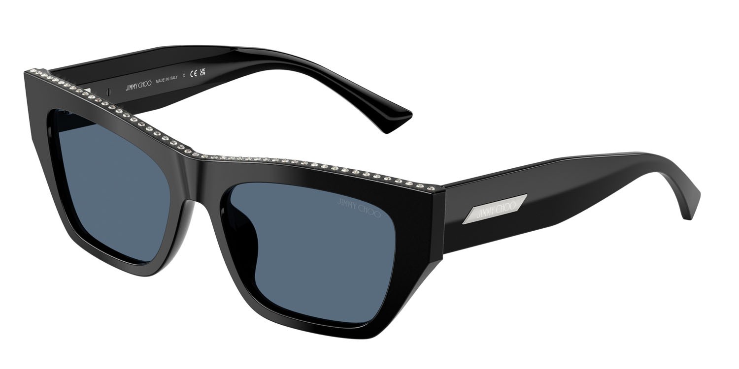 Occhiali da sole Jimmy Choo JC 5035B (500080) colore nero forma cat eye lenti blu scuro