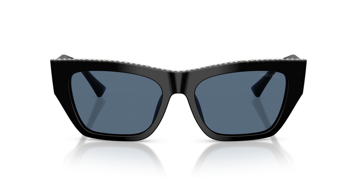 Occhiali da sole Jimmy Choo JC 5035B (500080) colore nero forma cat eye lenti blu scuro