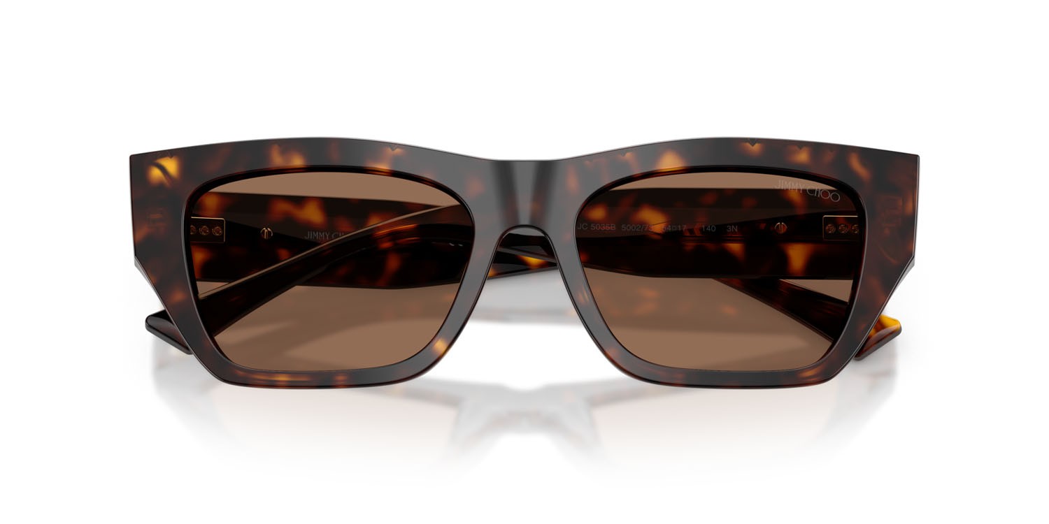 Occhiali da sole Jimmy Choo JC 5035B (500273) colore havana forma cat eye lenti marrone scuro
