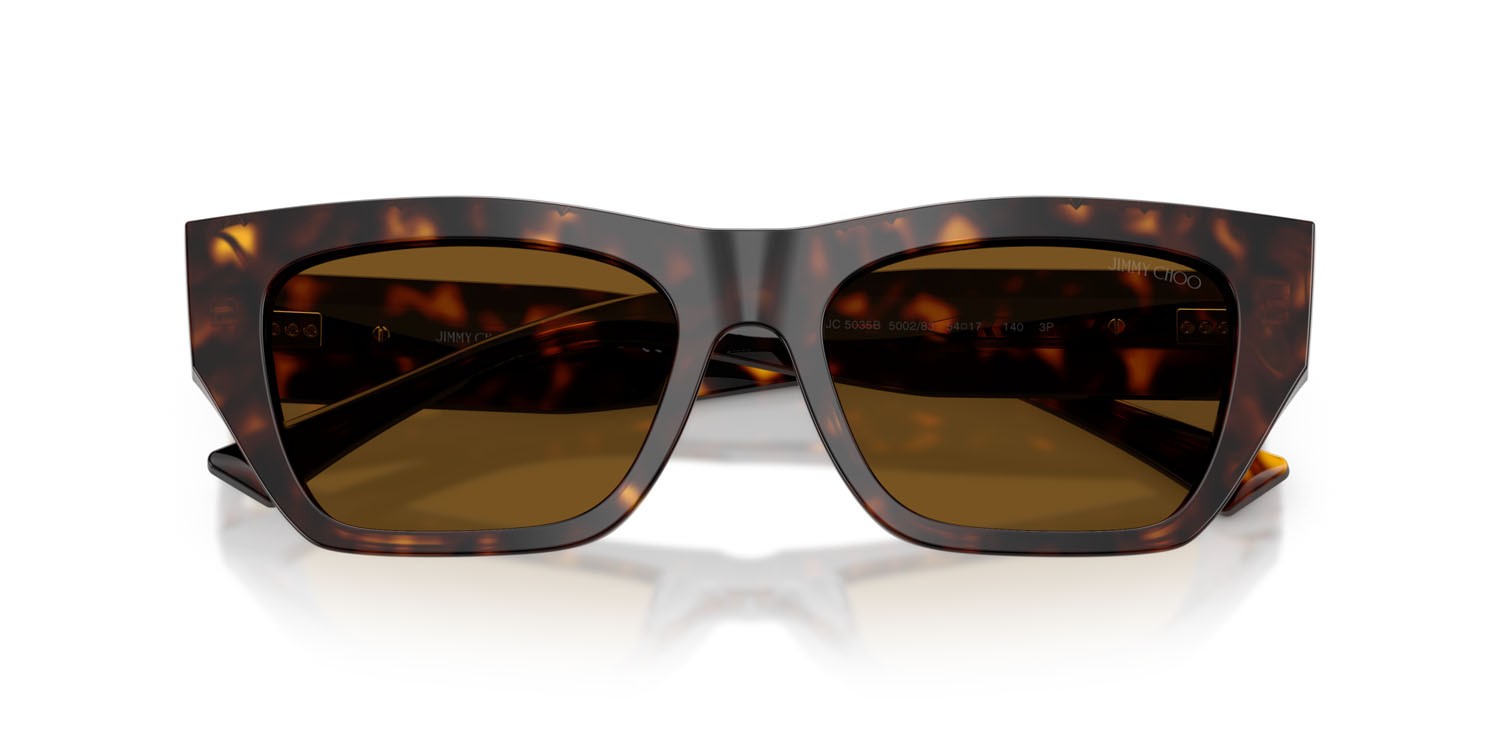 Occhiali da sole Jimmy Choo JC 5035B (500283) colore havana forma cat eye lenti polar marrone scuro