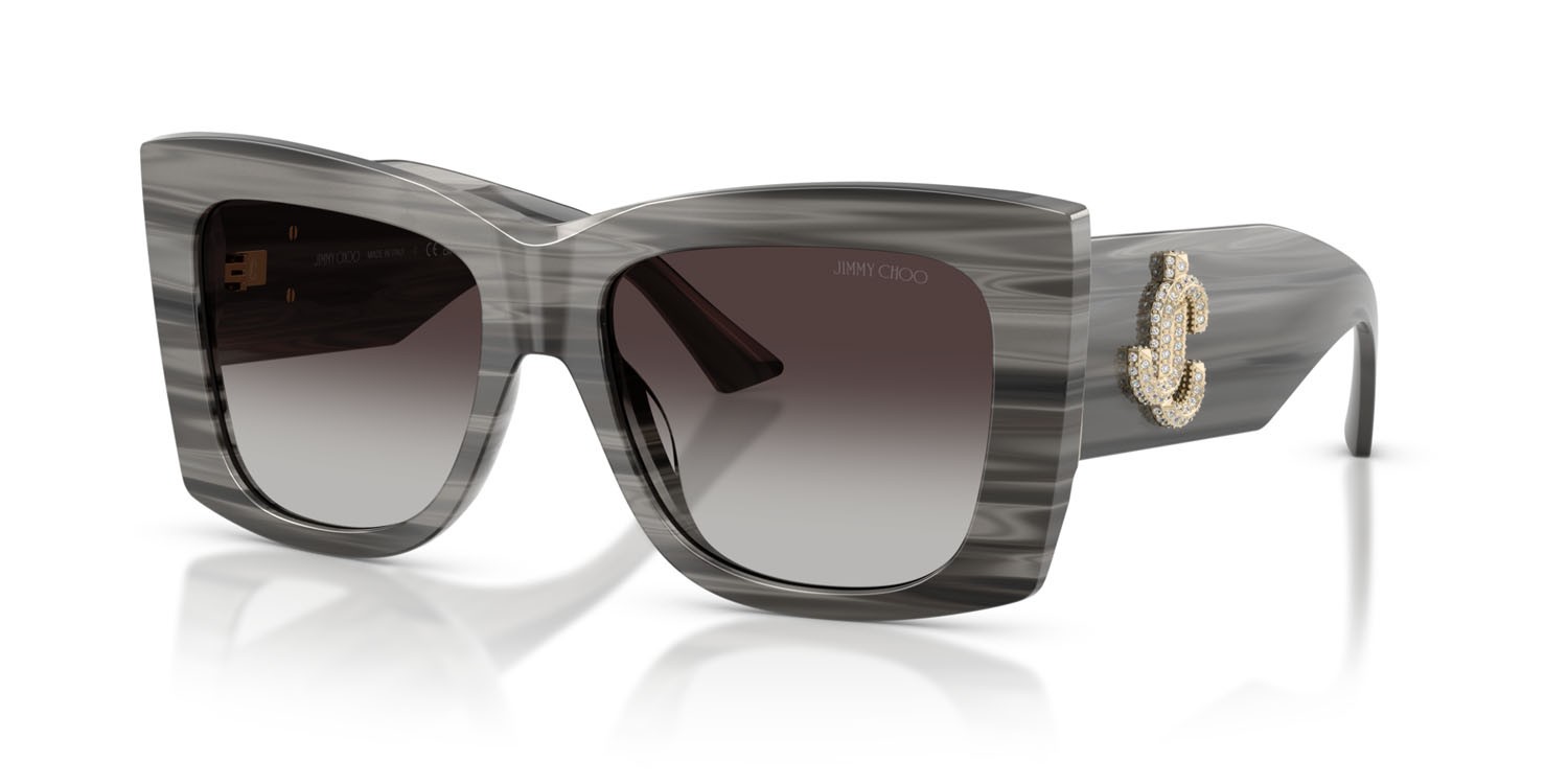 Occhiali da sole Jimmy Choo JC 5036B (50638G) colore nero striato forma quadrato lenti grigio sfumato