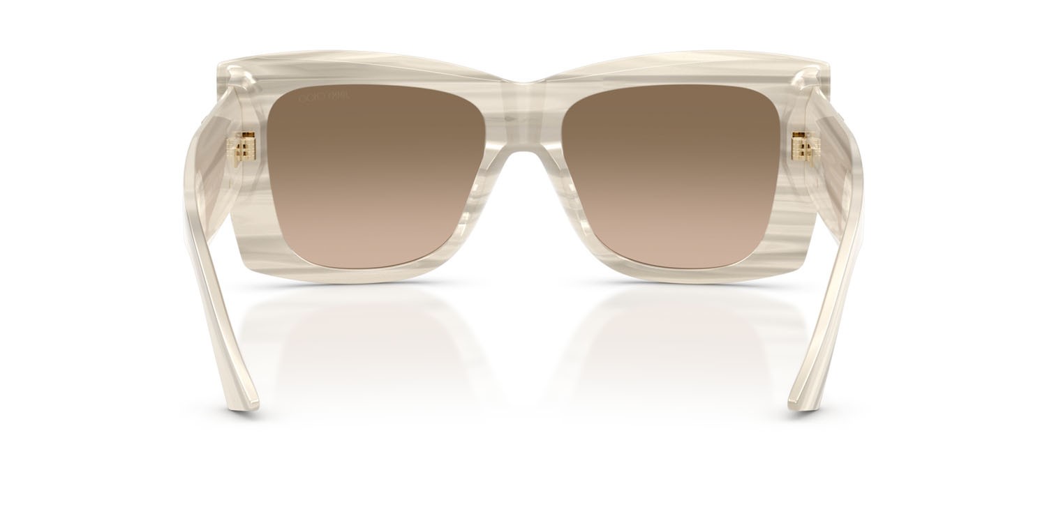 Occhiali da sole Jimmy Choo JC 5036B (50656I) colore bianco striato forma quadrato lenti brown grad grey mirror silver