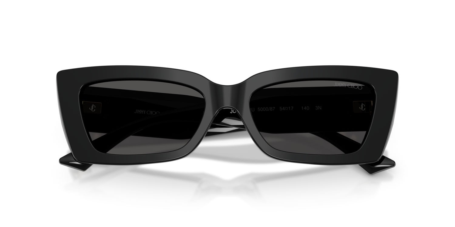Occhiali da sole Jimmy Choo JC 5037BU (500087) colore nero forma cat eye lenti grigio scuro