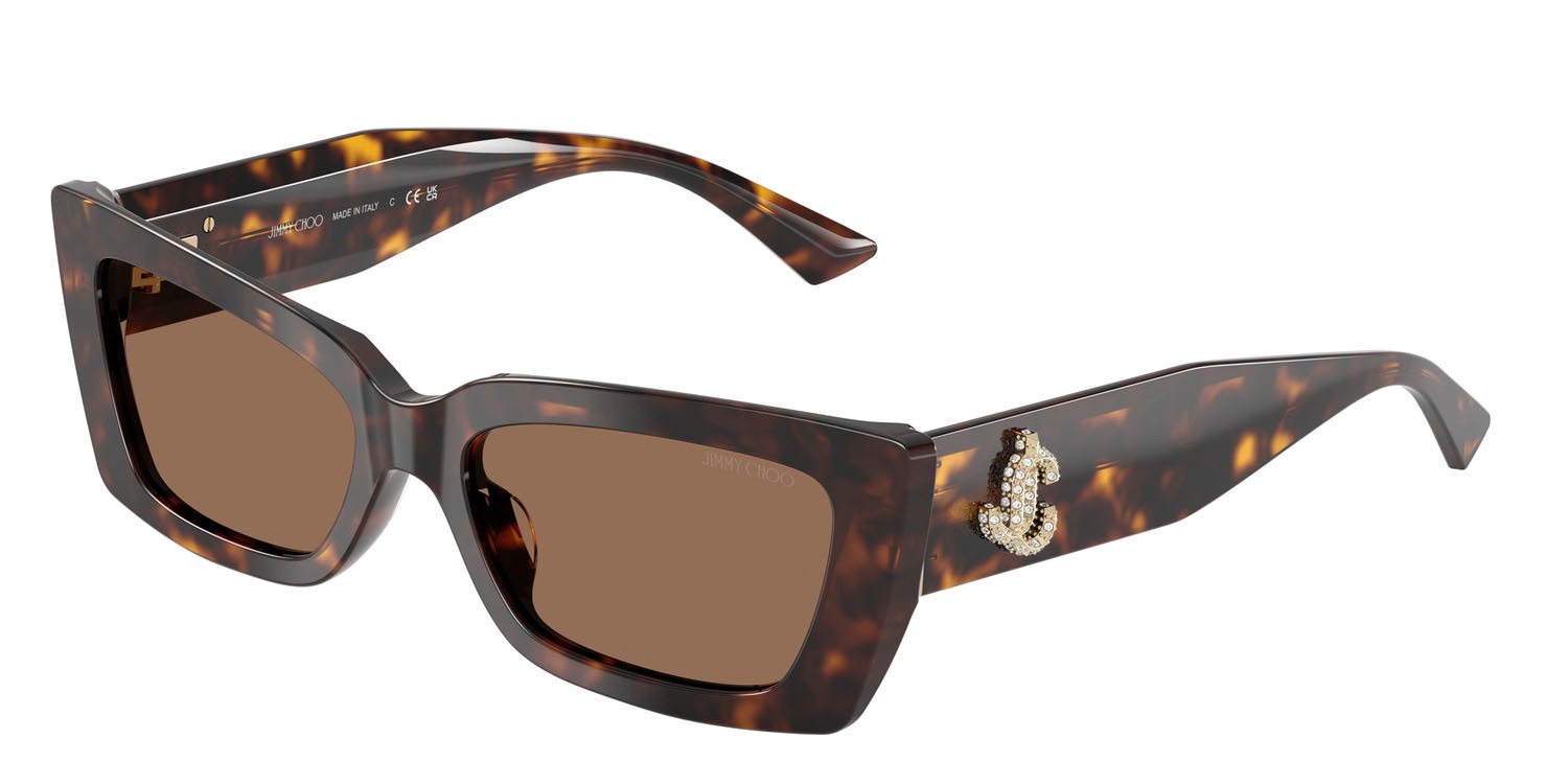 Occhiali da sole Jimmy Choo JC 5037BU (500273) colore havana forma cat eye lenti marrone scuro