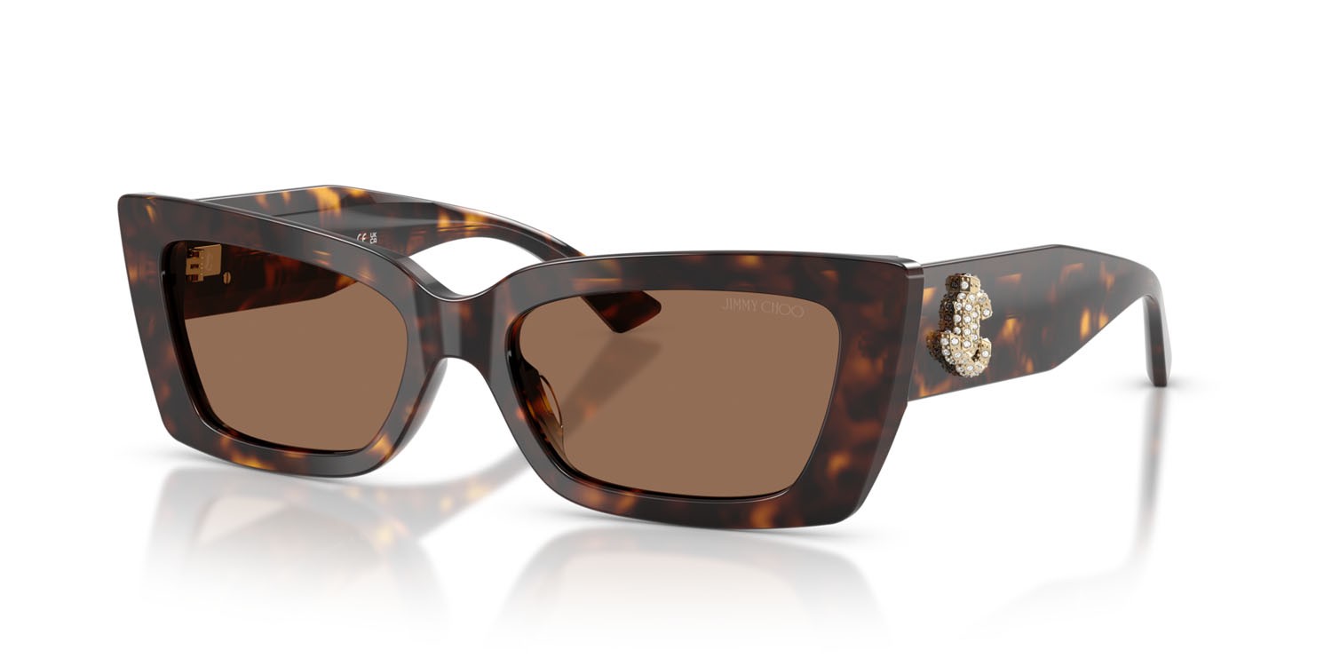 Occhiali da sole Jimmy Choo JC 5037BU (500273) colore havana forma cat eye lenti marrone scuro