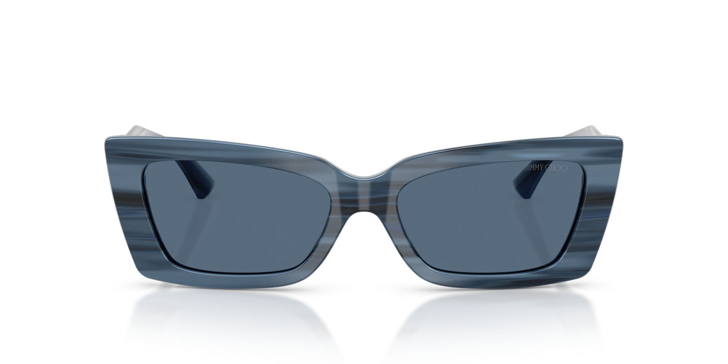 Occhiali da sole Jimmy Choo JC 5037BU (507280) colore navy a righe forma cat eye lenti blu scuro