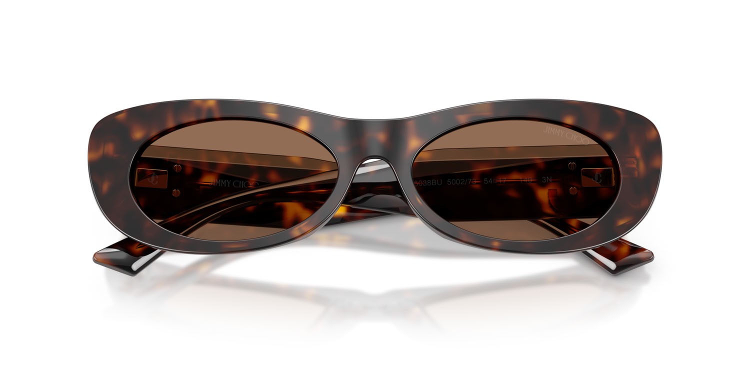 Occhiali da sole Jimmy Choo JC 5038BU (500273) colore havana forma ovale lenti marrone scuro
